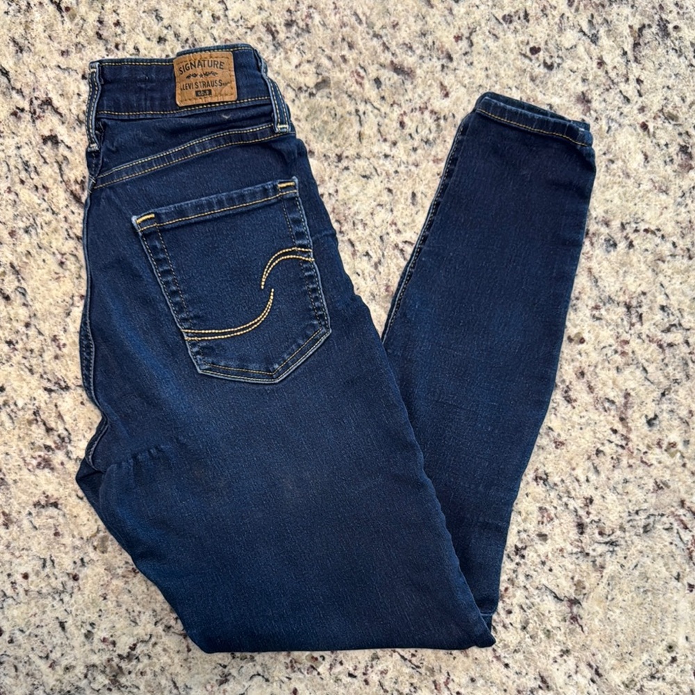 Signature by Levi Strauss Blue Skinny Jeans with Stretch
